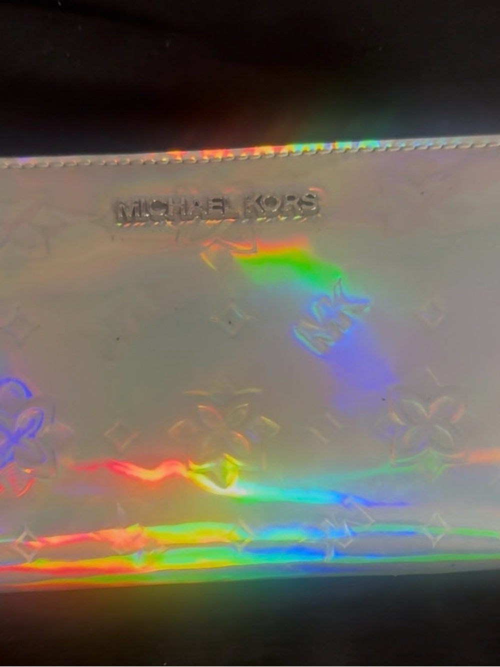 Michael Kors Iridescent Holographic Silver Chain Shoulder Bag & Wallet Set - Picture 7 of 7